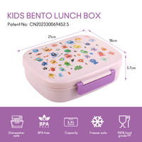 Lonchera Infantil de PP de Grado Alimenticio de 1100 ml con Tapa y Asa, Contenedor Bento Portátil para Comida Escolar para Estudiantes