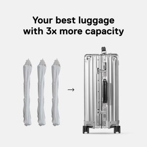 Ekster Clothing Organizer Vacuum Storage <b>Bags</b> 2 Pack Gray Nylon Travel <b>Compression</b> for Wardrobe Space Saver - Product Image 6
