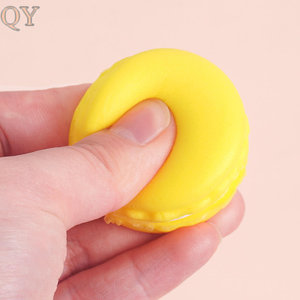 QY PU Slow Rising Squishy Toy Artificial Macaron Sandwich Cookie Cake Food Soft Squeeze Toy Dessert Shop Display OEM Wholes - Product Image 6