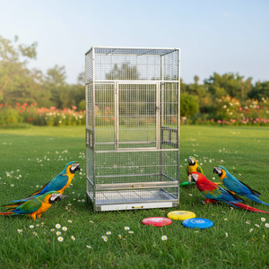 Jaula <span class=keywords><strong>para</strong></span> Loros de Acero Inoxidable de Primera Calidad, Jaula Grande <span class=keywords><strong>para</strong></span> Pájaros de Interior y Exterior, Villa <span class=keywords><strong>para</strong></span> Loros y Loros Grises Africanos - Product Image 4