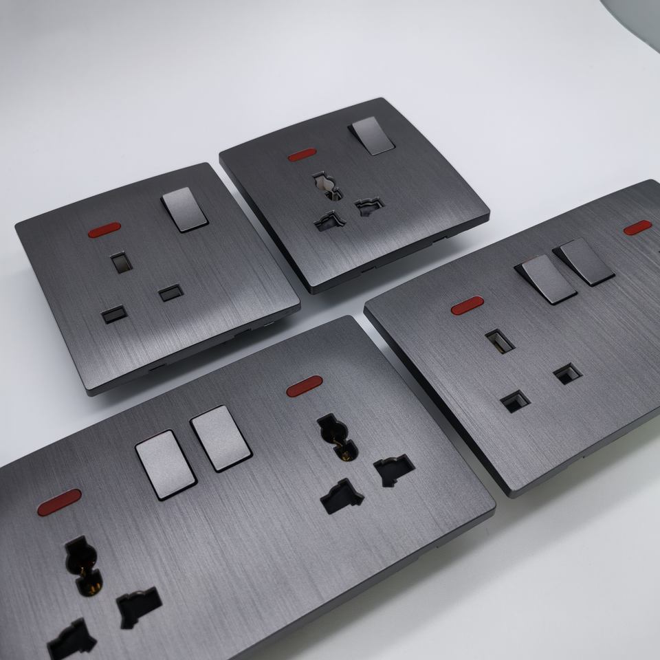 VNX Multi Wall Switch Socket With Light Indicator 3 Pin Universal Sockets and Switch