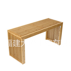 Bamboo Long Bench With Storage Home <b>Stool</b> And Ottoman For Living Room And <b>Bedroom</b> Furniture - Product Image 1