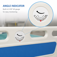 Barrière de sécurité pliable en PP ABS moulé par soufflage pour lit d'hôpital, personnalisable avec jauge d'angle pour unité de soins post-AVC
