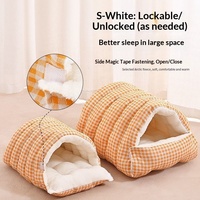 Niche pour animaux de compagnie en polyester, la plus vendue, chaude pour l'hiver, fermée, lit pour chien toutes saisons, niche pour petit chien, amovible, lavable, nid pour chat, utilisation intérieure