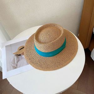 Wholesale Flat Top Hat Female Summer Seaside Vacation Sunshade <b>Sun</b> Straw Hats Summer Women Beach Hats - Product Image 4