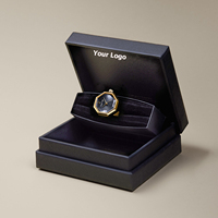 Montre bague pour femme plaquée or 18 carats, montre à quartz en acier inoxydable, coffret cadeau pour mariage, fête, logo personnalisé