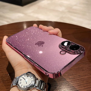 เคสโทรศัพท์หรูหราบางเฉียบใสเคลือบเงาประดับกลิตเตอร์ ป้องกันเลนส์ สำหรับ iPhone 17 16 15 14 13 12 11 Pro Max XS Plus - Product Image 2