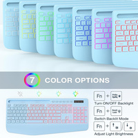 Ergonomic RGB Backlit Silent Wireless Keyboard Mouse Combo 2.4G Rechargeable Multimedia Buttons Tablet Phone Holder
