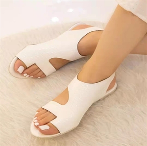 High Quality New White Breathable Flat Spot Latest Ladies Designs Skin Color Adult Casual Sandals - Product Image 4