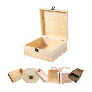 Boîte de rangement en bois de pin de luxe avec logo personnalisé, design privé, pour les entreprises - Product Image 1