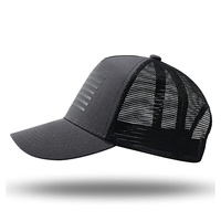 Casquette de baseball trucker en maille à 5 panneaux avec drapeau américain personnalisé et logo imprimé – Performance et mode unisexe pour adulte