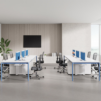 Mobilier de bureau moderne Bureau d'ordinateur Poste de travail 2 personnes 1 personne Bureau poste de travail