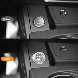 Interieur Voor Audi-Accessoires Auto Motor Start Stop Covers A4 A5 A6 Q3 Q5 S4 S5 Bling Bling Kristal Contactschakelaar Ring Sticker