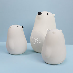 <span class=keywords><strong>Veilleuse</strong></span> LED MUID en silicone motif petit ours blanc, mignonne et mini, avec lumière blanc chaud pour chambre d'enfant et chevet - Product Image 6