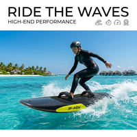 Jetboard double pour le surf, personnalisable en gros, avec garniture jaune néon, coque graphite, injection électronique de carburant, réservoir de grande capacité, vitesse 62 km/h