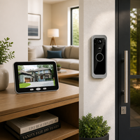 Sonnette vidéo intelligente WiFi Tuya 2,4 GHz avec moniteur intérieur IPS de 5 pouces, système d'interphone sans fil 1080P, étanche IP65
