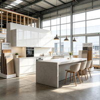 Unité de cuisine préfabriquée compacte pour studio, à assembler soi-même