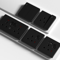 Plaque murale de luxe or champagne brossé, prise britannique standard 13A avec port USB et interrupteur double pôle CA pour projets haut de gamme