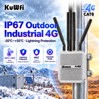 KuWFi 4g Cat6 Dual Band AX1800 Wifi Sim Antena Eksternal 2*sim Router Modem 4g Lte Wi-fi Industri untuk Kamera CCTV