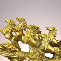2026 Statue décorative en laiton de huit chevaux, style héroïque, style chinois, pour salon, bureau et cave à vin