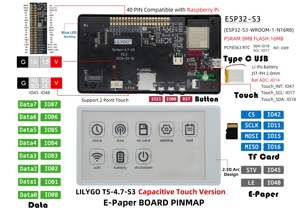 LILYGO T5-4.7-S3 : Écran tactile E-Paper de 4,7 pouces avec ESP32-S3, Wi-Fi/Bluetooth 5.0 et RTC pour appareils intelligents IoT - Product Image 6