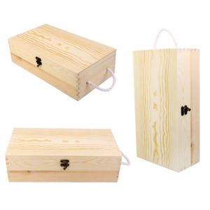 Boîte à <span class=keywords><strong>vin</strong></span> en <span class=keywords><strong>bois</strong></span> <span class=keywords><strong>vide</strong></span>, porte-bouteilles double, <span class=keywords><strong>caisse</strong></span>, étui - Product Image 2