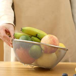 स्टेनलेस स्टील मिश्रण कटोरे और कोलैंडर के साथ बहुउद्देशीय रसोई स्ट्रैनर टोकरी सेट - Product Image 6