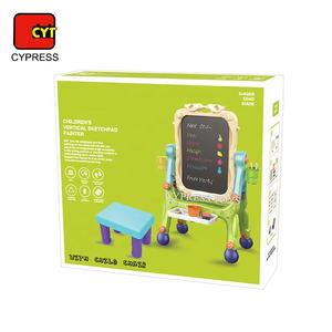 لوح رسم مغناطيسي بلاستيكي قابل للطي للأطفال مع كرسي، لوح رسم مزدوج الجانب للدراسة والتعلم - Product Image 6