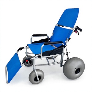 Silla de Ruedas Todoterreno Divous con Ruedas Grandes de PU, Marco de Acero Ligero, Certificación CE, para Movilidad en la Arena y Exteriores - Product Image 1