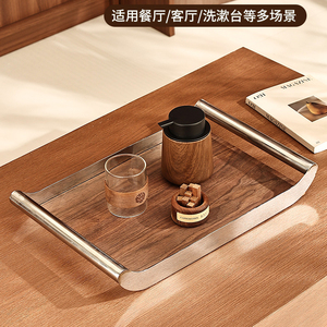 Plateaux de service nordiques de luxe, assiettes à fruits, gâteaux, dîner, thé, sushi, en métal, acier inoxydable, décoratifs pour la maison, plateaux de rangement en <span class=keywords><strong>bois</strong></span> - Product Image 4