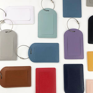 Etiquetas de nombre personalizadas, etiqueta de equipaje de cuero PU con correa, etiqueta de equipaje impresa con logotipo para recuerdo de boda, identificadores de equipaje para maletas - Product Image 3