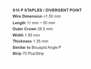 Agrafes à pointe divergente 16GA de qualité supérieure, fil de 1,50 mm, couronne de 26,5 mm de large, pour le travail du bois et la construction - Product Image 3