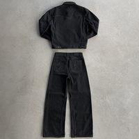 Vêtements personnalisés, ensembles de jeans brodés, ensembles de vestes en jean, ensembles de pantalons en jean surdimensionnés et épais pour hommes