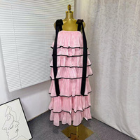 Nouvelle Robe Gâteau Sans Manches pour Femme 2026, Couleur Unie, Tressée, Ample, Bordure Dentelle