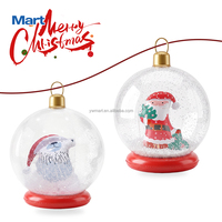 Boule de Noël gonflable transparente en PVC avec flocons de neige, Père Noël, ours polaire, décoration de table, de fenêtre, à suspendre en intérieur