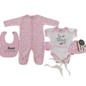 Body pour bébés garçons et filles, vêtements pour nouveau-né, pour garçons et filles, lot de 5, imprimé et brodé, barboteuse, vente en gros, 100% coton, cadeau, vente en gros