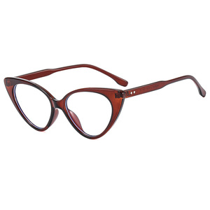 Cat Eye Full Rim Optical Eyewear Brown <b>Polycarbonate</b> Lenses Women's Fashion <b>Glasses</b> Medium Frame Size - Product Image 1