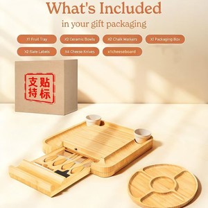 Juego de Tabla de Quesos de Bambú Extensible con Cuchillo y Tenedor Multifuncional para Picnic y Uso al Aire Libre - Product Image 4