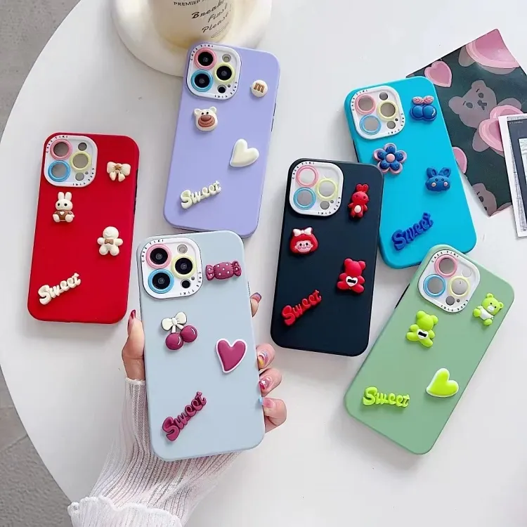 Star Three-In-One Oil-Sprayed Three-Dimensional Doll Cell Phone Case for iPhone for Samsung for Huawei 2223