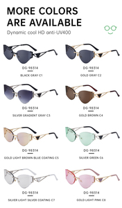 Lunettes de soleil Partagas Fashion Fancy Designer avec logo personnalisé, monture sans bordure, verres courbes taillés en diamant, protection UV400, pour femmes - Product Image 5