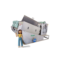 Norme ISO Déshydratation automatique des boues Presse à vis Volute Spirale Traitement des eaux usées 304 Acier inoxydable 220V Moteur PLC Roulement