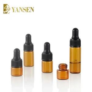 1ml 2ml 3ml 5ml Contagocce Grana Fine Cap Prova Confezione di Olio Essenziale di Vetro Piccola Bottiglia Marrone