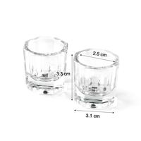 Gobelet à ongles en verre cristal acrylique liquide Dappen plat bol transparent porte-poudre à ongles conteneur équipement outils