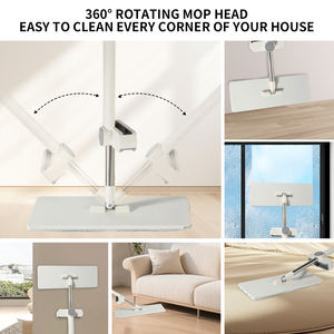 HOLAMOPA Mopa Plana Manos Libres al por Mayor con Almohadillas de Microfibra Reutilizables y Sistema de Autoescurrido para <span class=keywords><strong>Limpieza</strong></span> de Suelos en Hogares y Hoteles - Product Image 3