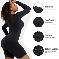 Combinaison de yoga sans couture noire à col roulé Hexin, combinaison courte, vêtements de sport