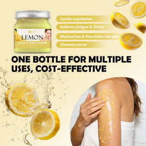 Gommage Visage Naturel au <span class=keywords><strong>Citron</strong></span> 500g Contient du Sel Marin Améliore le Teint Terne Éclaircit la Peau du Corps Laisse une Peau Radieuse Utilisation Quotidienne Logo Personnalisé - Product Image 2