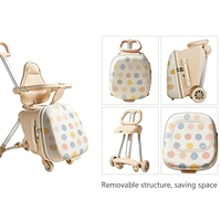 Valise poussette avec poignée télescopique en PC, design pliable – Valise de voyage à roulettes pour enfants et bébés