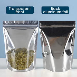 Custom Resealable Ziplock Bag Stand up One Side Clear <b>Window</b> Aluminum <b>Foil</b> Food Grade Nuts Pouch Packaging One Side Clear <b>Window</b> - Product Image 4