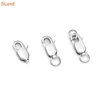SLand Bijoux En Gros Solide 925 En Argent Sterling Droite Homard Griffe Fermoirs Avec Boucle Anneau Résultats pour DIY Collier