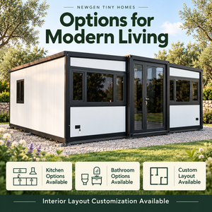 บ้านสำเร็จรูปทรงสี่เหลี่ยมผืนผ้า Newgen Tiny Homes บ้านคอนเทนเนอร์ทันสมัย พื้นที่ใช้สอยแบบกำหนดเองได้ - Product Image 1